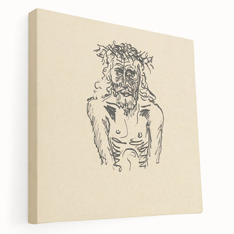 Expressionist Sketch of Christ – Black and White Wall Art