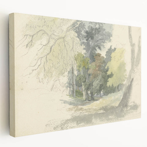 Classic Romantic Paintings: Peaceful Woodland Glade Illustration