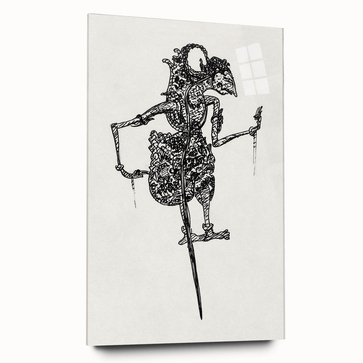 Expressionist Puppet Sketch – Intricate Black and White Wall Art