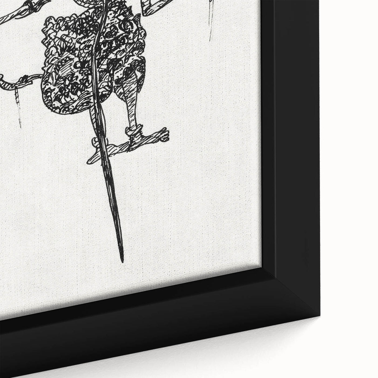Expressionist Puppet Sketch – Intricate Black and White Wall Art