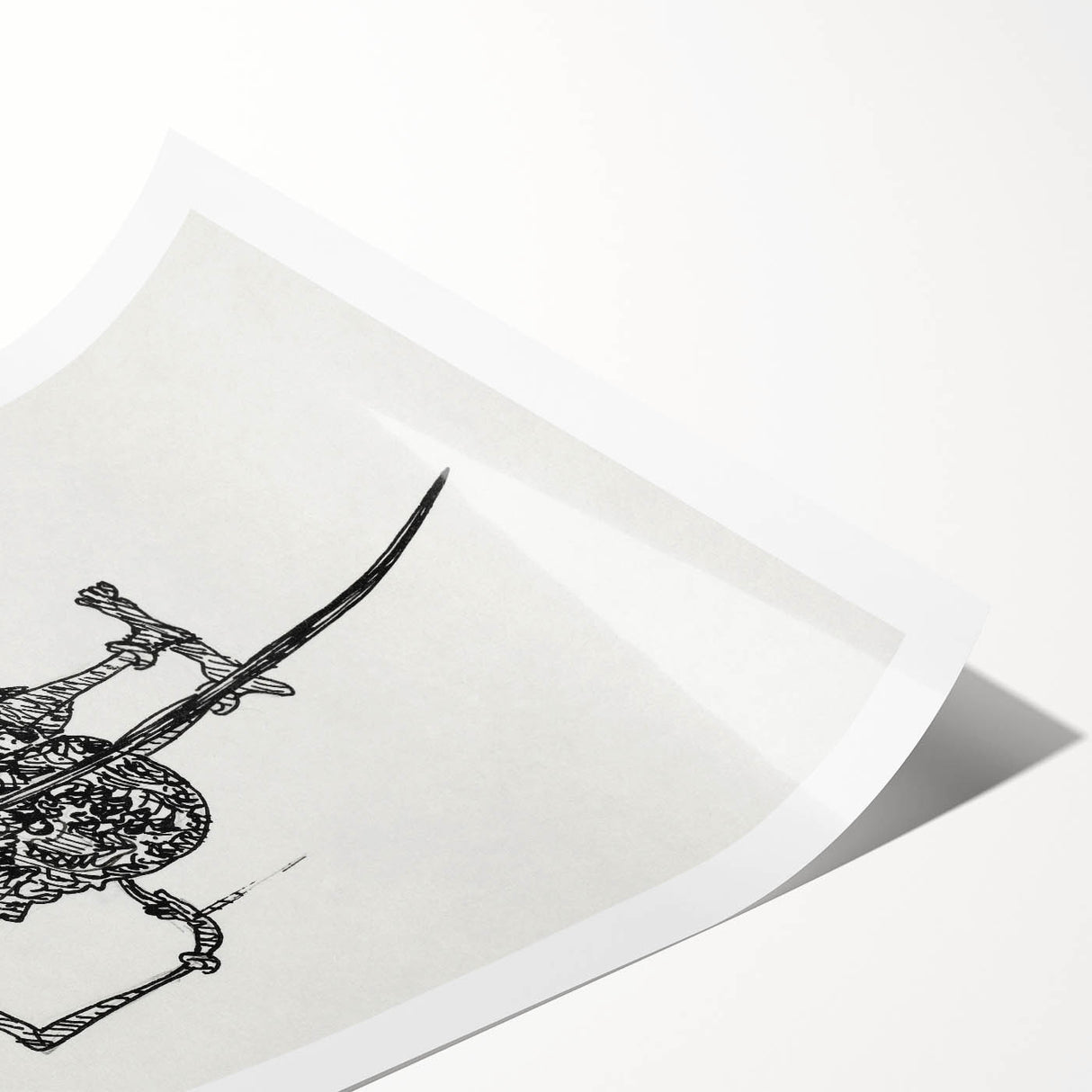 Expressionist Puppet Sketch – Intricate Black and White Wall Art