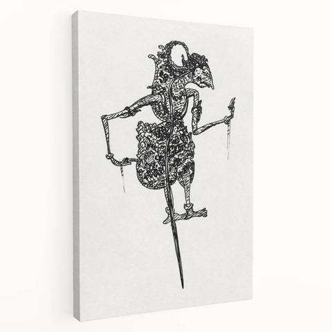 Expressionist Puppet Sketch – Intricate Black and White Wall Art