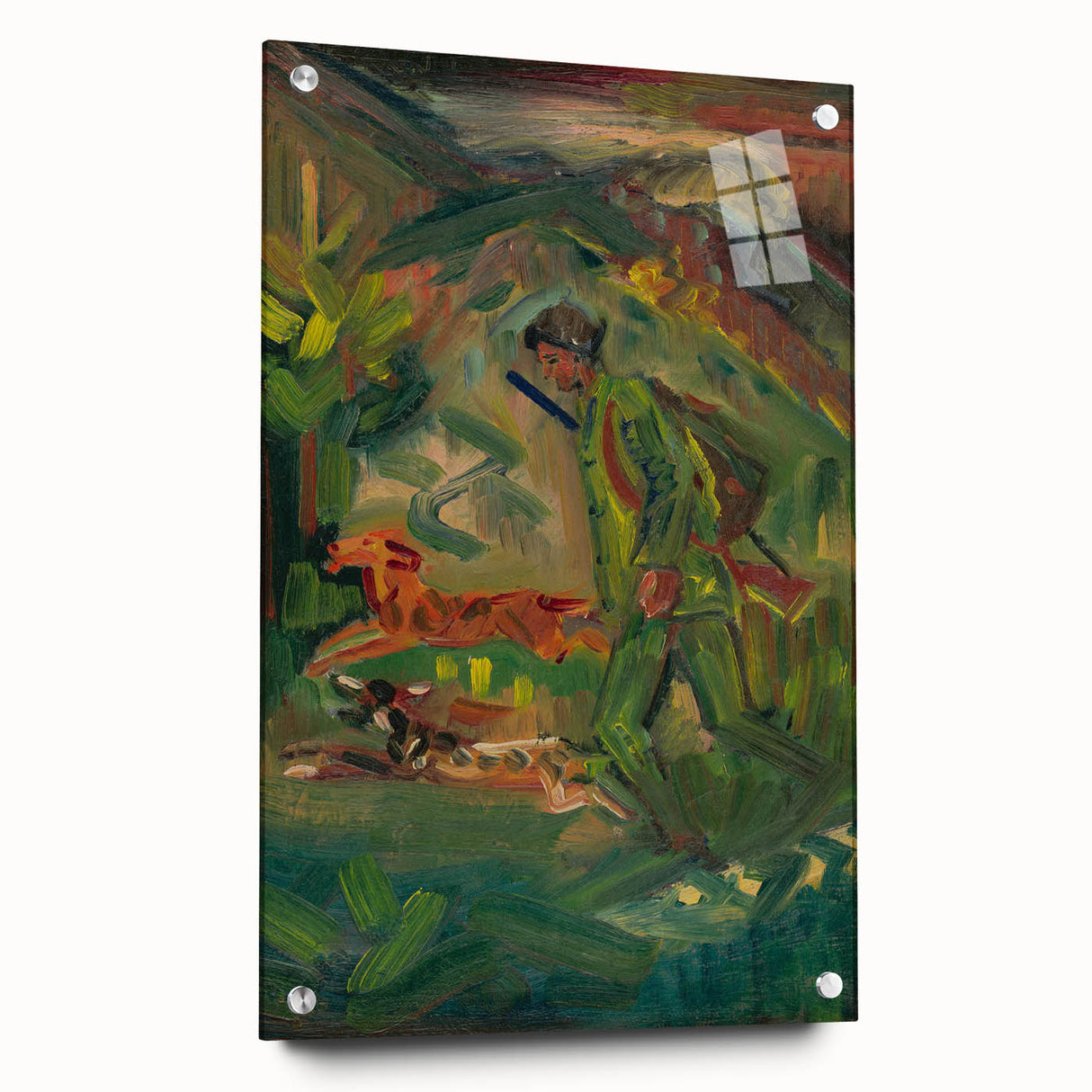 Expressionist Hunter Scene – Vibrant Abstract Wall Art