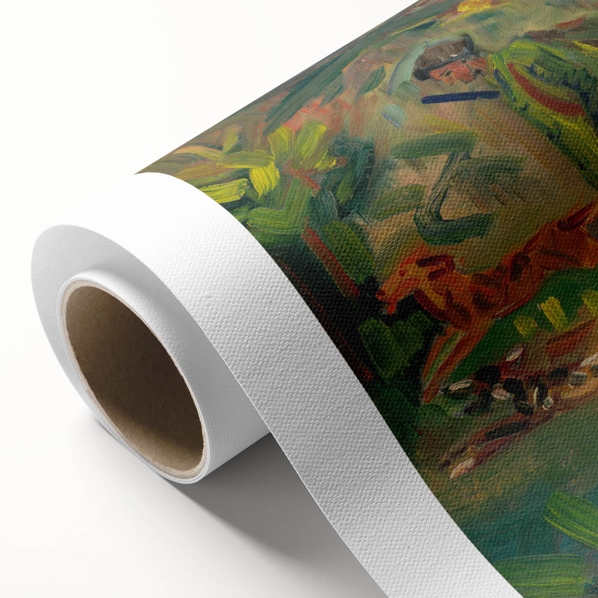 Expressionist Hunter Scene – Vibrant Abstract Wall Art