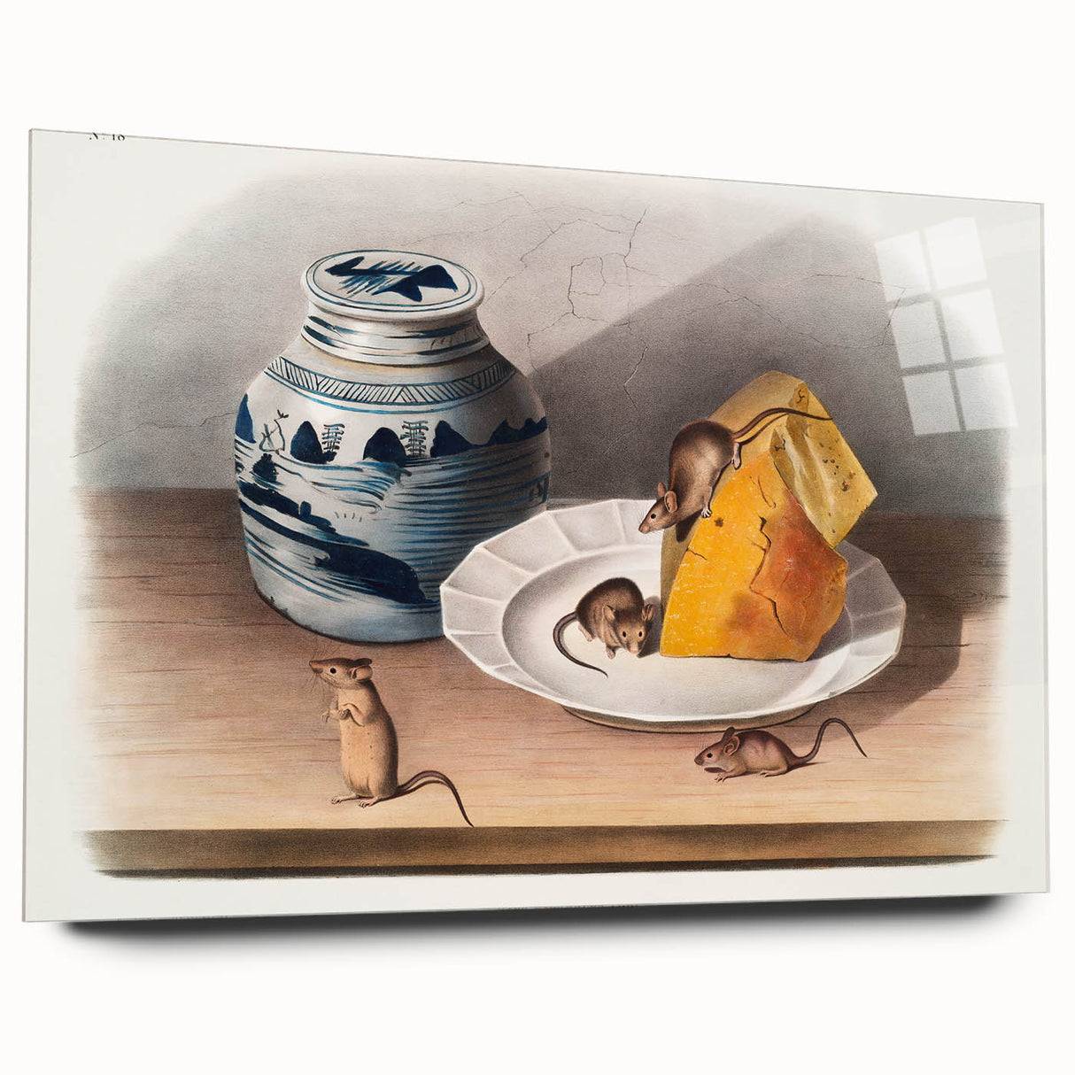 Romanticism Art: Mouse and Cheese Still Life by Audubon