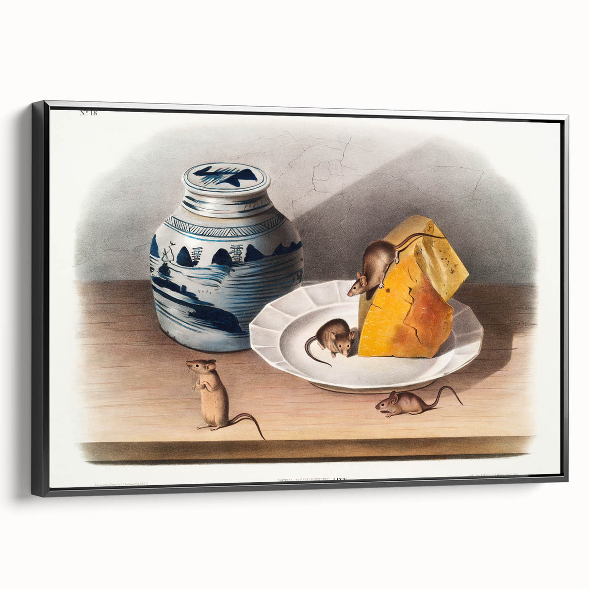 Romanticism Art: Mouse and Cheese Still Life by Audubon