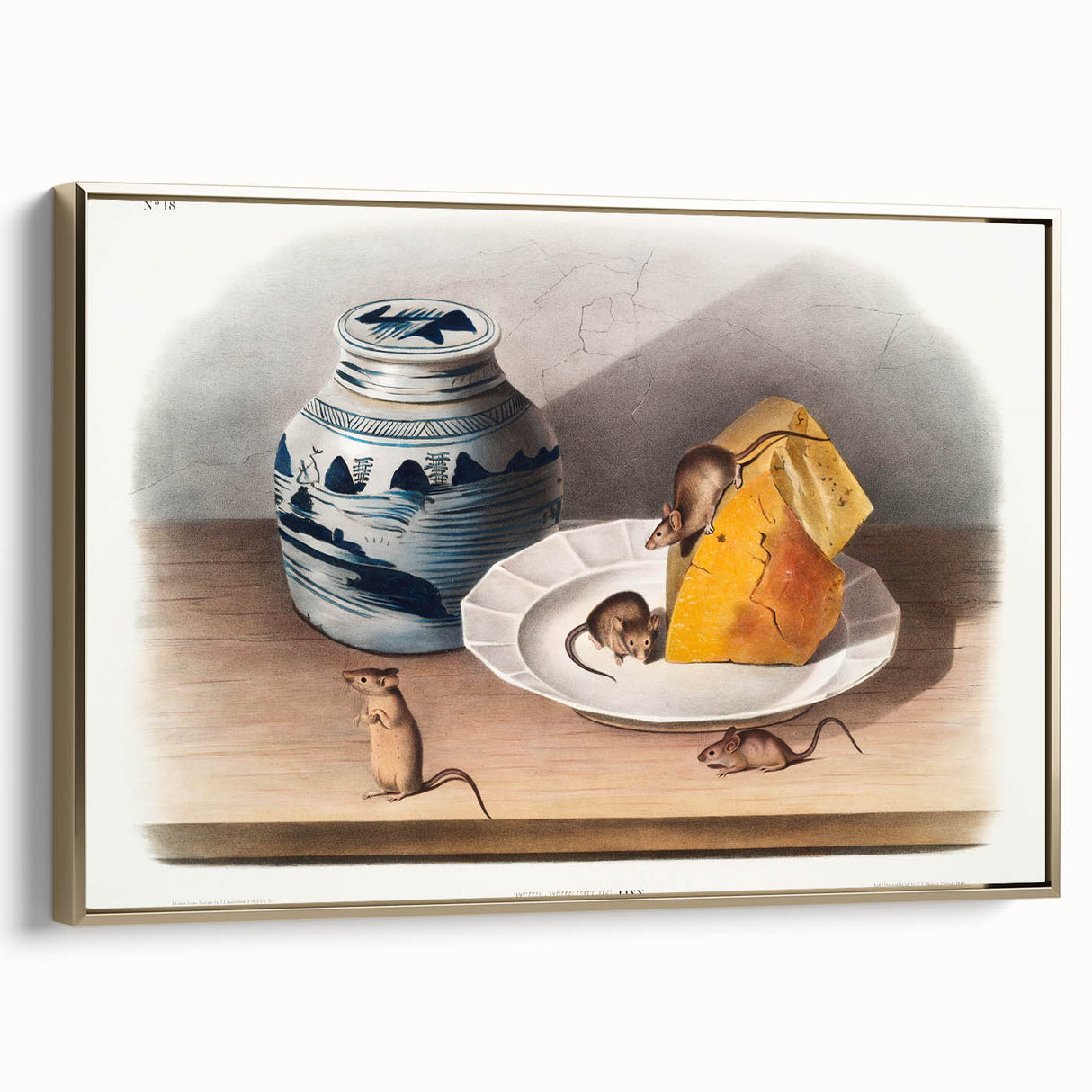 Romanticism Art: Mouse and Cheese Still Life by Audubon