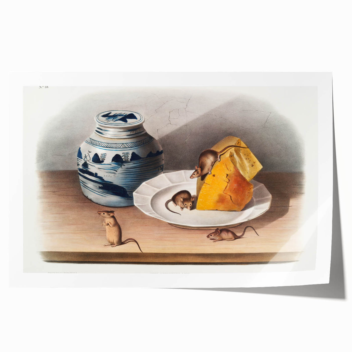 Romanticism Art: Mouse and Cheese Still Life by Audubon