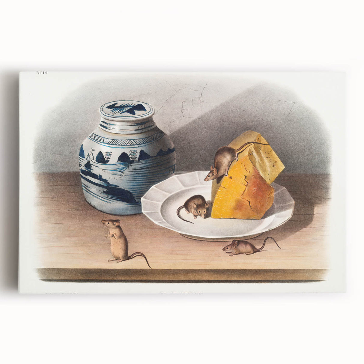 Romanticism Art: Mouse and Cheese Still Life by Audubon