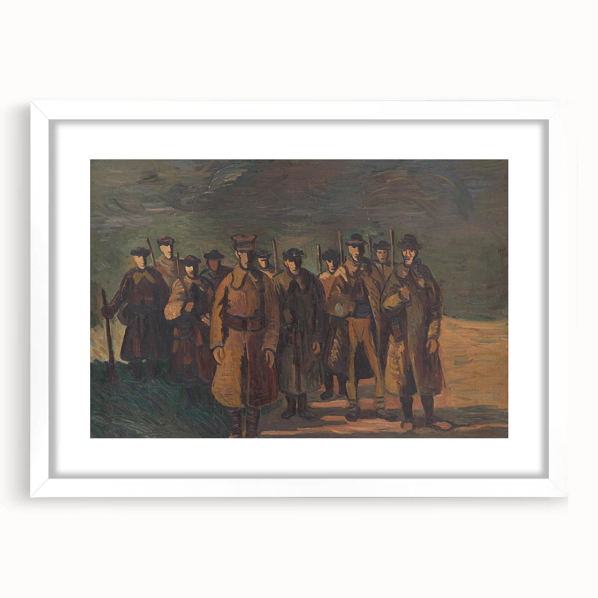 Expressionist Soldiers Scene – Bold Historical Wall Art
