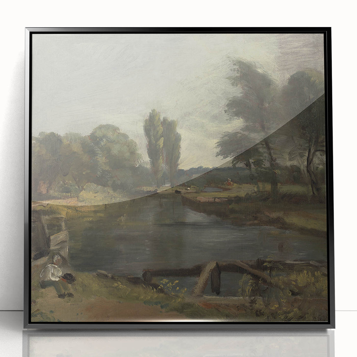 Classic Romantic Paintings: Flatford Lock by John Constable