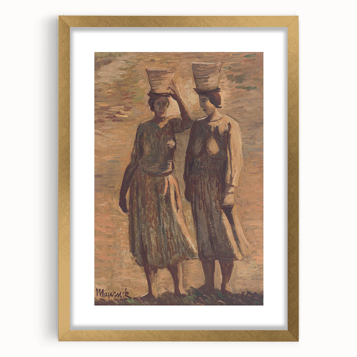 Expressionist Water Bearers – Rustic Figurative Wall Art