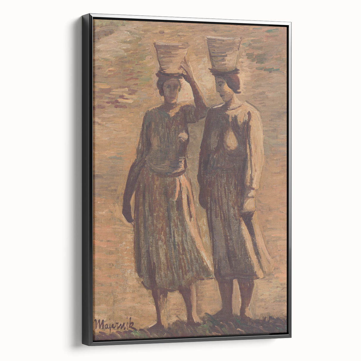 Expressionist Water Bearers – Rustic Figurative Wall Art