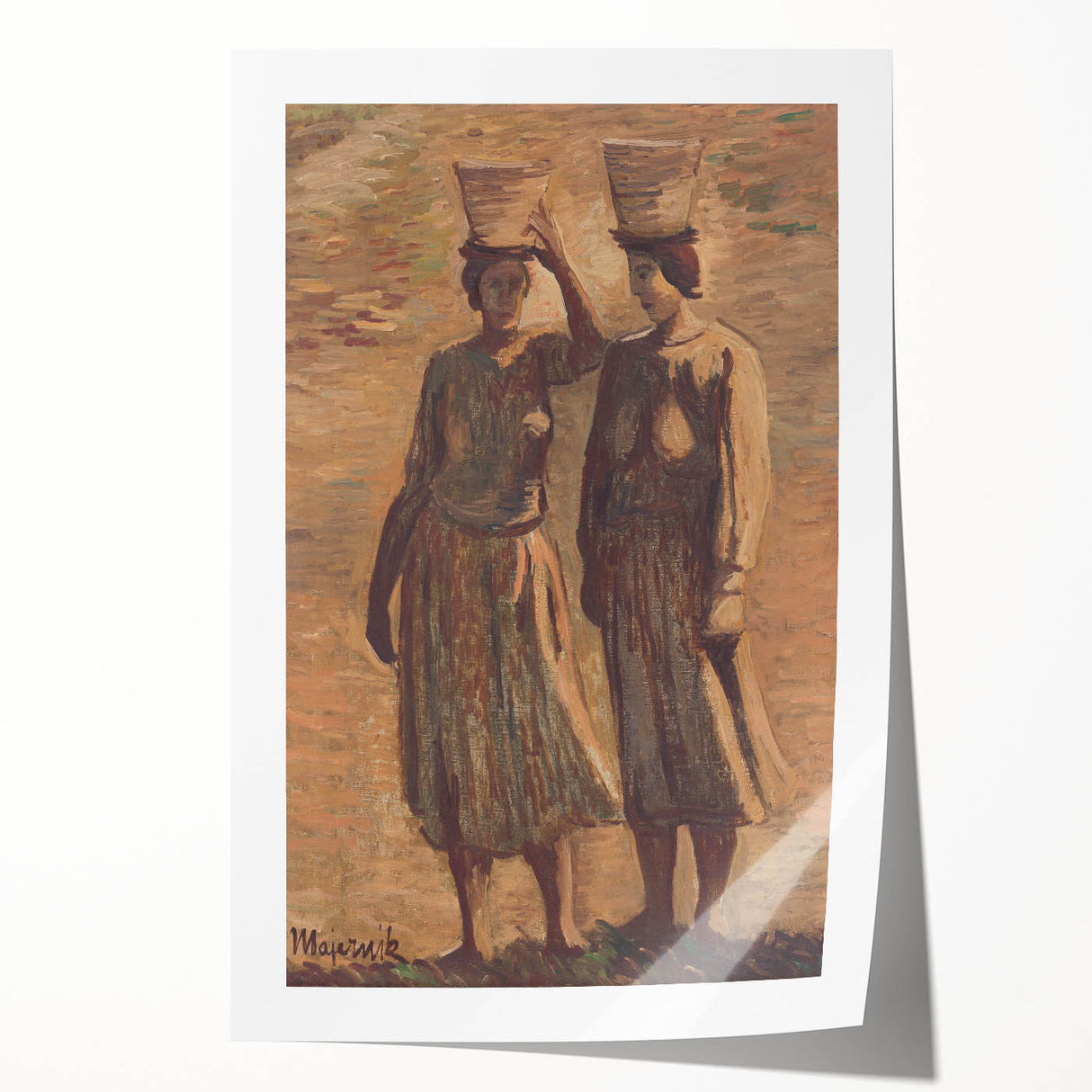 Expressionist Water Bearers – Rustic Figurative Wall Art