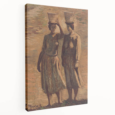 Expressionist Water Bearers – Rustic Figurative Wall Art