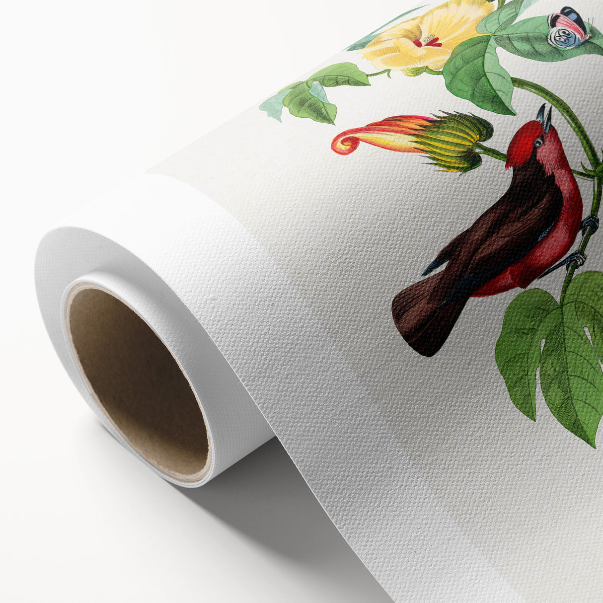 Romantic Art Prints: Vermilion Flycatcher and Botanical Study