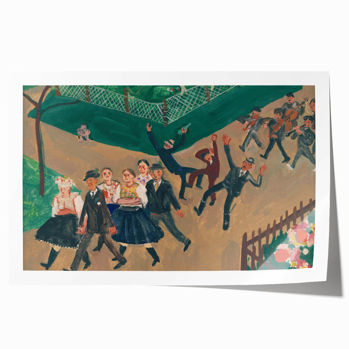 Expressionist Wedding Scene – Vibrant Cultural Wall Art