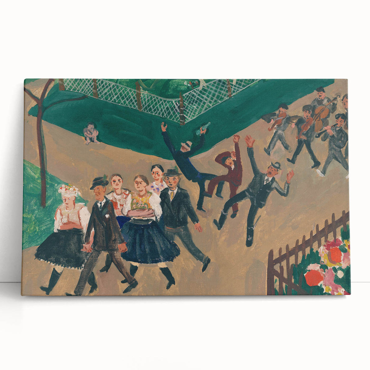 Expressionist Wedding Scene – Vibrant Cultural Wall Art