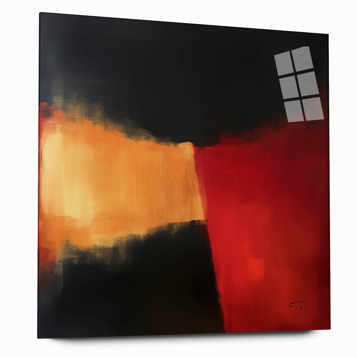 Colorful Abstract Wall Art – Red, Gold & Black Modern Expression