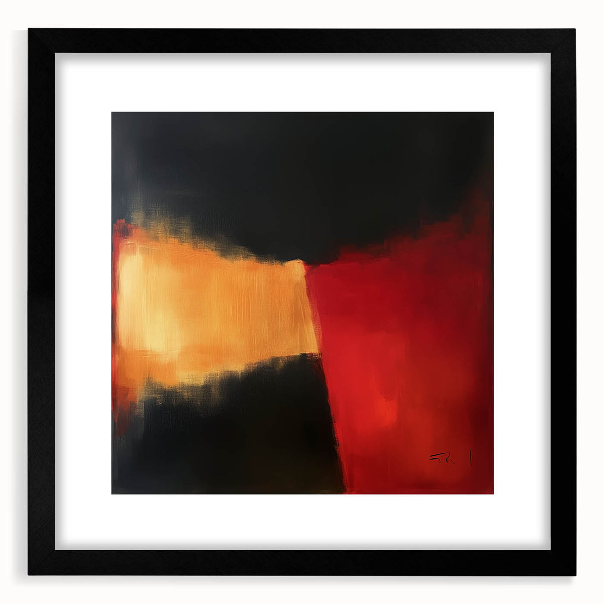Colorful Abstract Wall Art – Red, Gold & Black Modern Expression