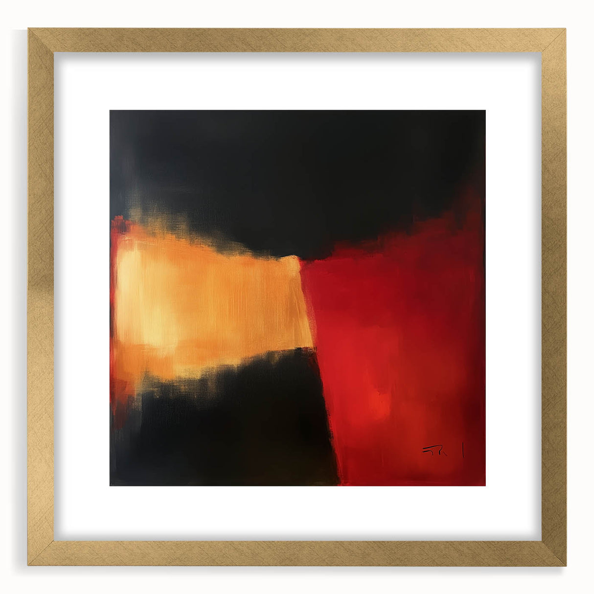 Colorful Abstract Wall Art – Red, Gold & Black Modern Expression