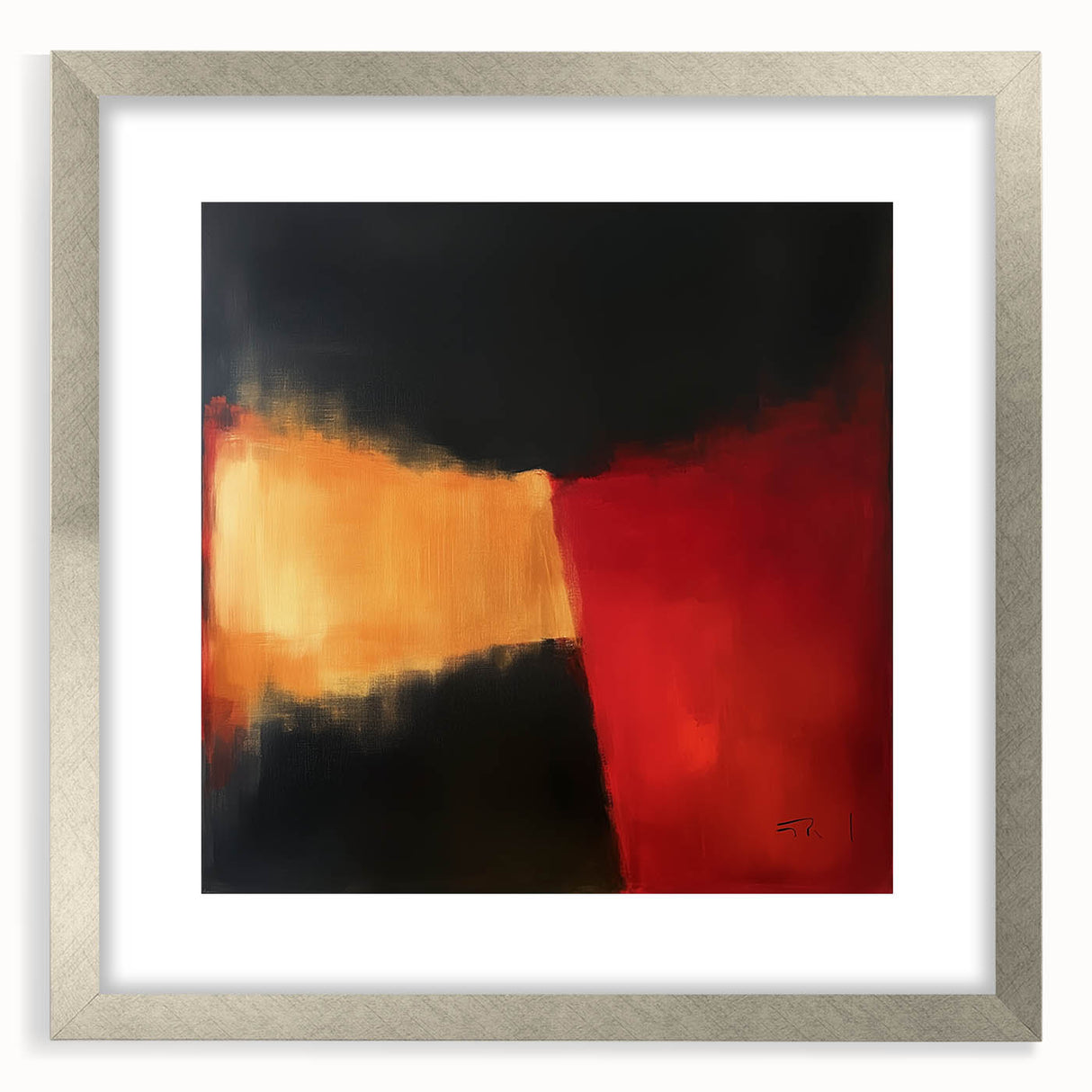 Colorful Abstract Wall Art – Red, Gold & Black Modern Expression