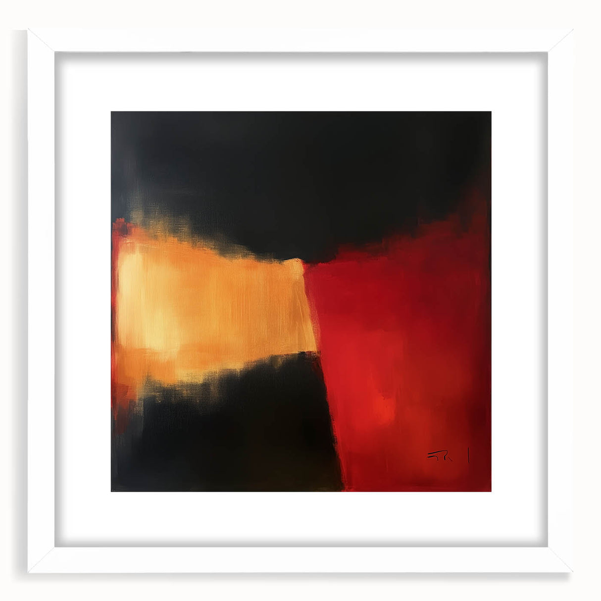 Colorful Abstract Wall Art – Red, Gold & Black Modern Expression