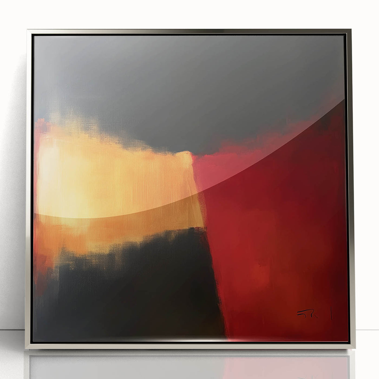 Colorful Abstract Wall Art – Red, Gold & Black Modern Expression