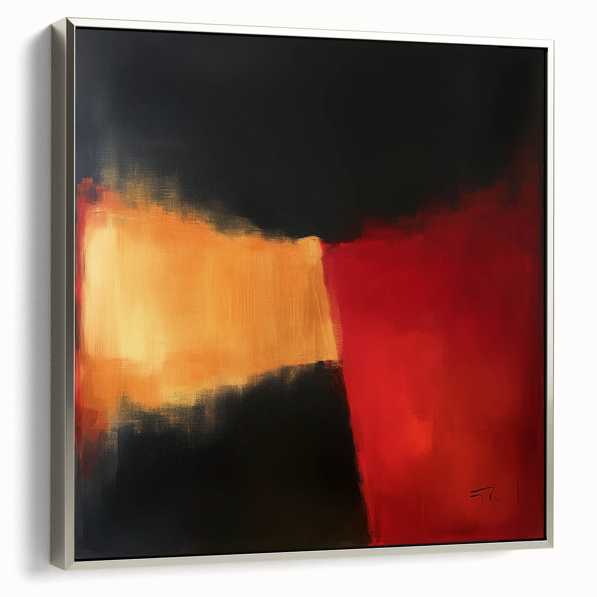 Colorful Abstract Wall Art – Red, Gold & Black Modern Expression