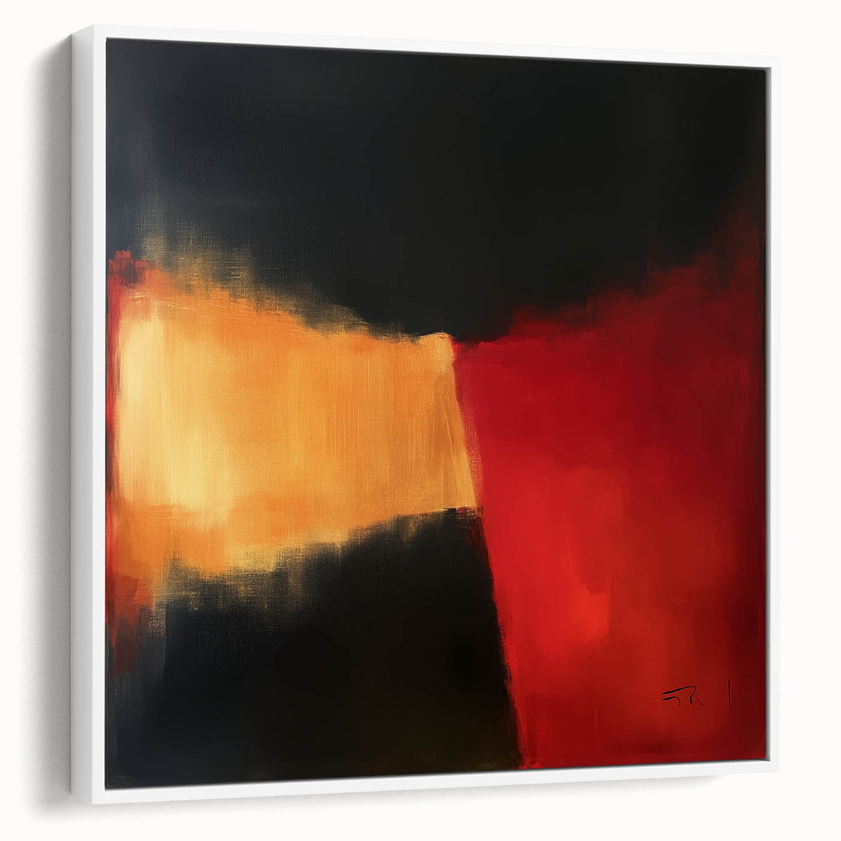 Colorful Abstract Wall Art – Red, Gold & Black Modern Expression