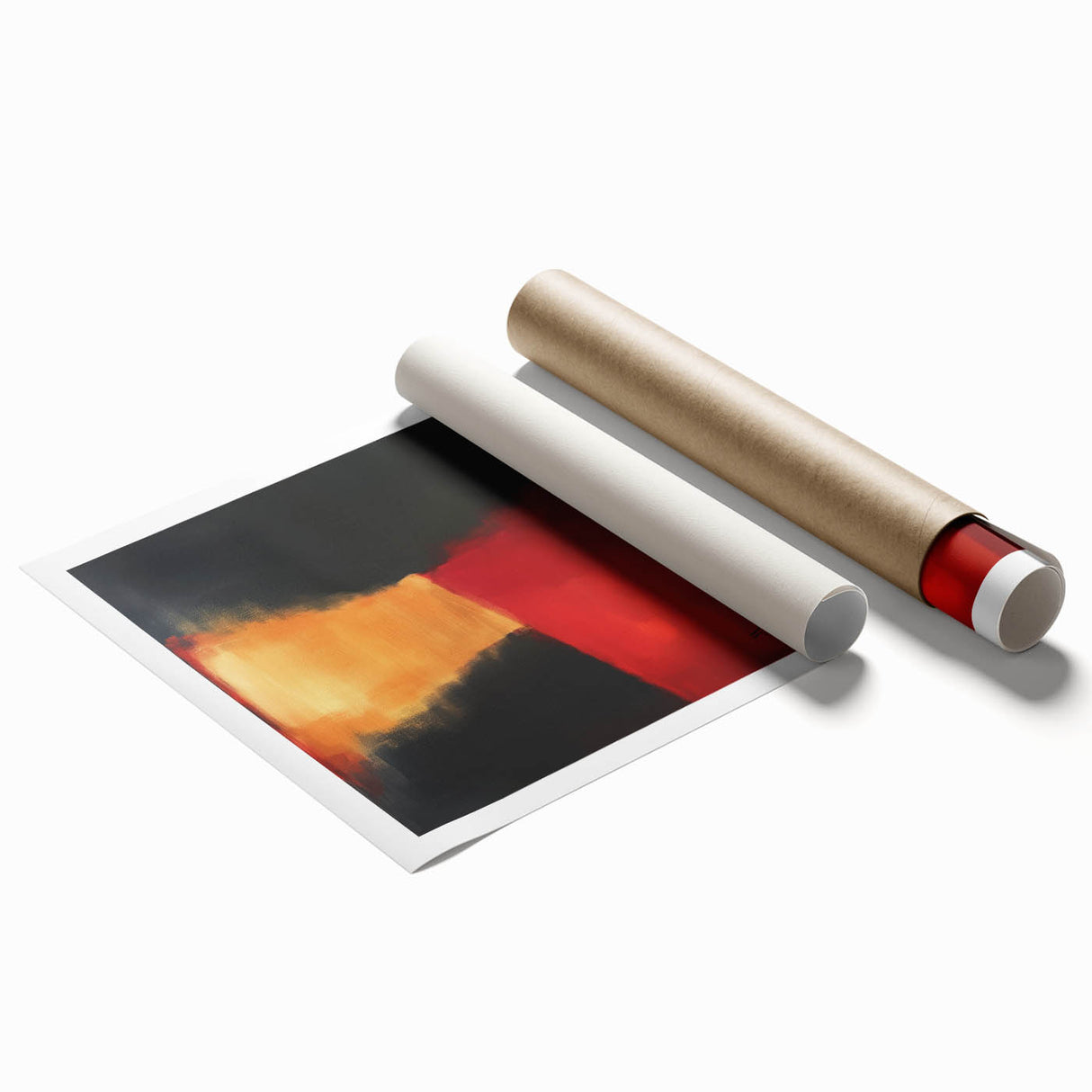 Colorful Abstract Wall Art – Red, Gold & Black Modern Expression