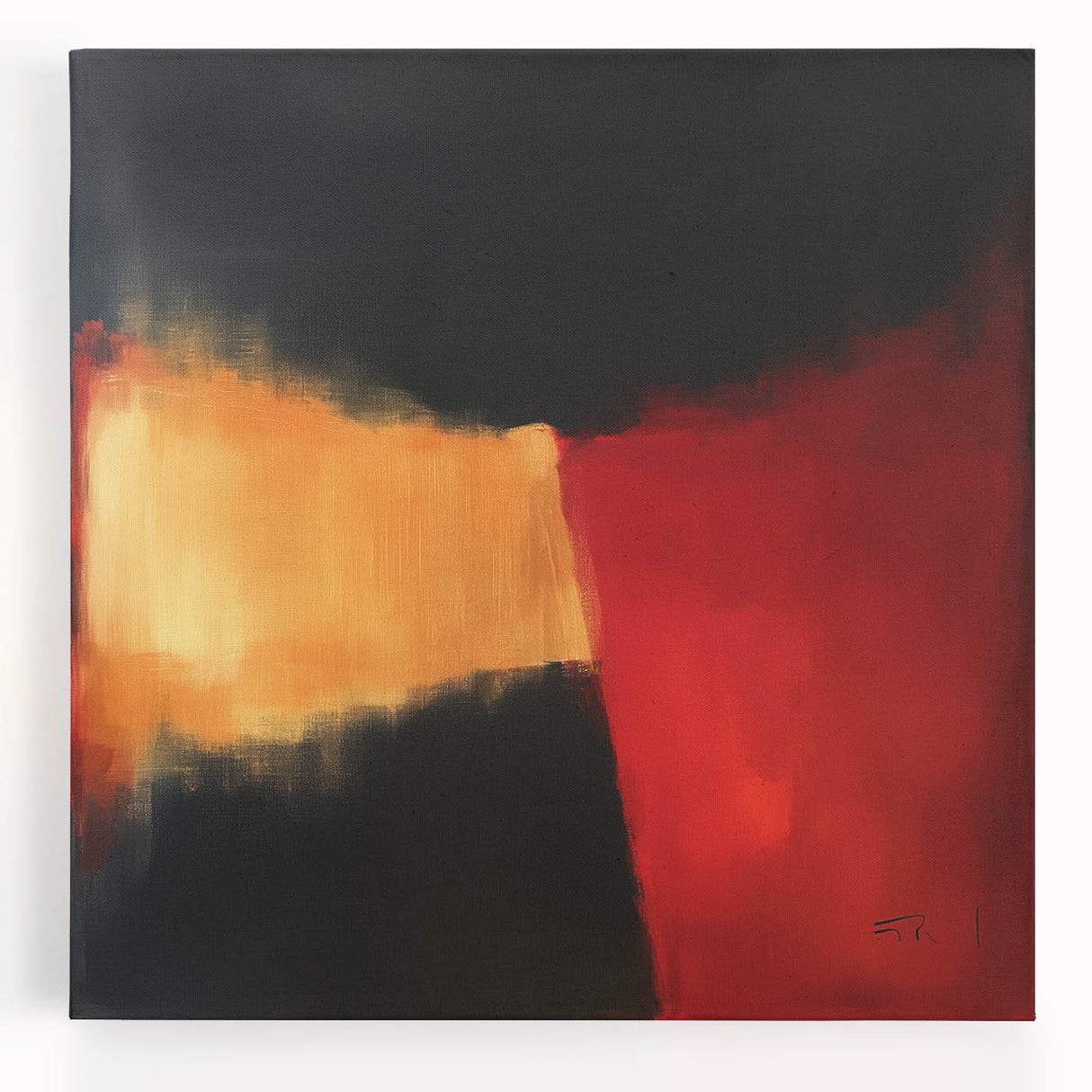 Colorful Abstract Wall Art – Red, Gold & Black Modern Expression