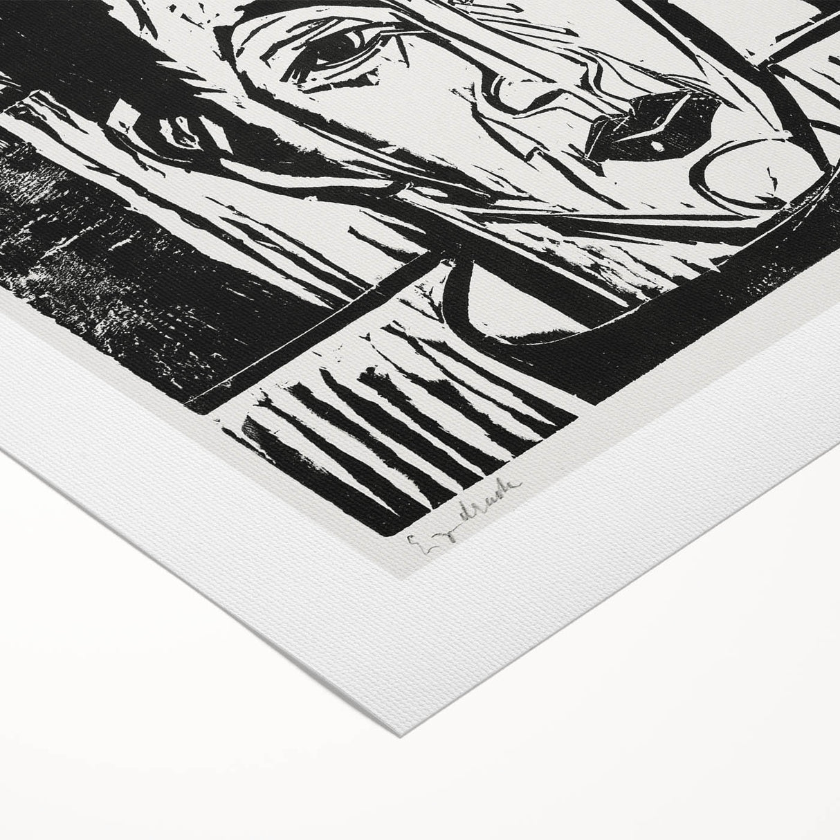 Expressionist Art - Wehrlin, Facing Front by Kirchner - Bold Woodcut Print