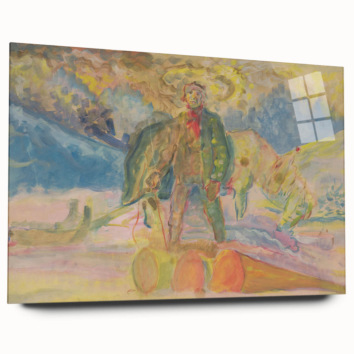 Expressionist Art - Weighing Wood by Weisz-Kubínčan - Vibrant Masterpiece