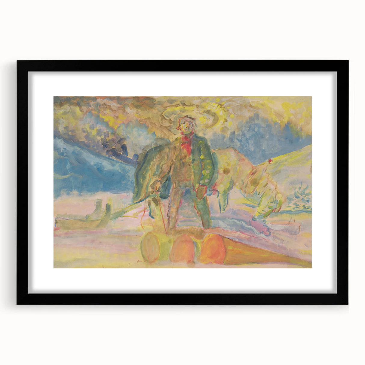 Expressionist Art - Weighing Wood by Weisz-Kubínčan - Vibrant Masterpiece