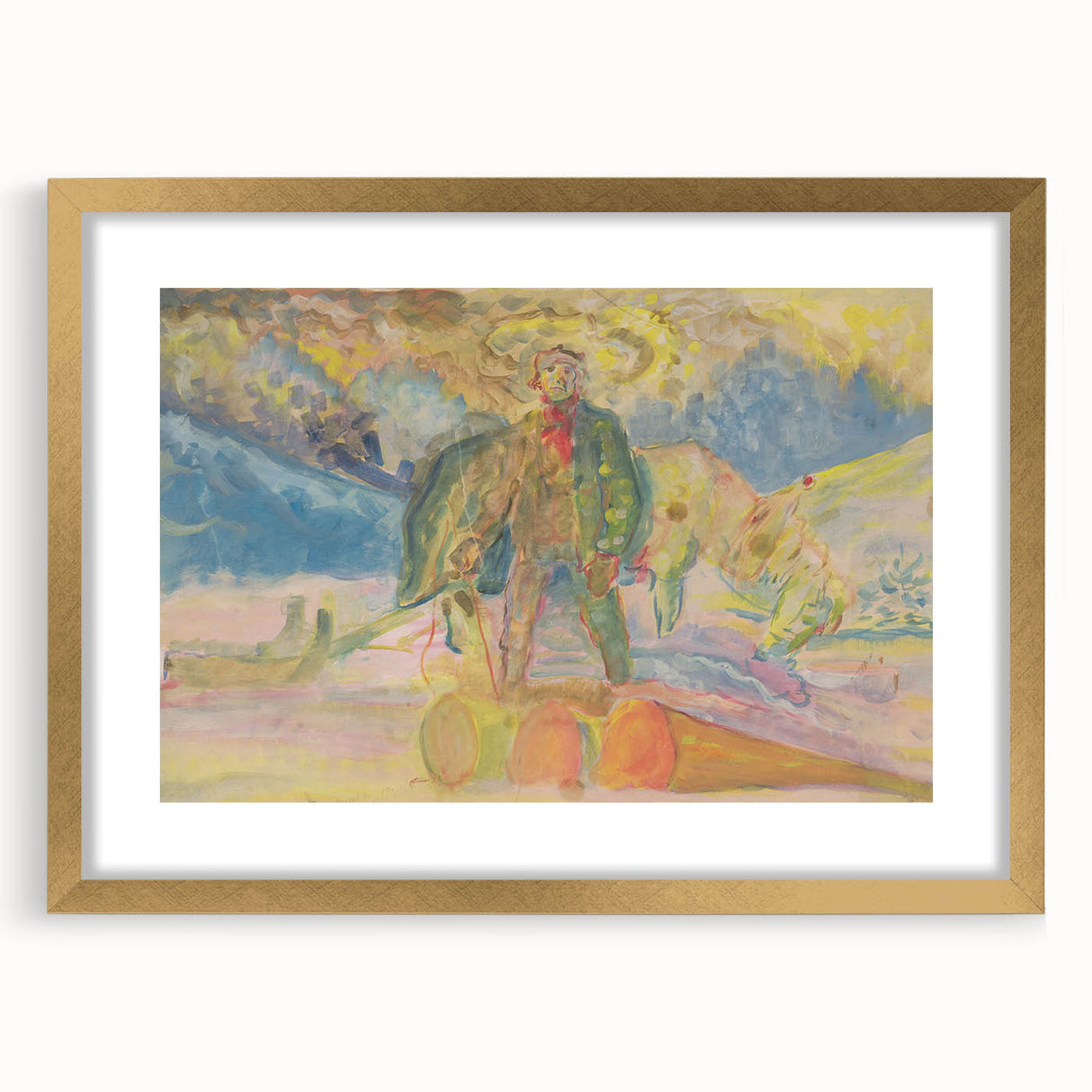 Expressionist Art - Weighing Wood by Weisz-Kubínčan - Vibrant Masterpiece