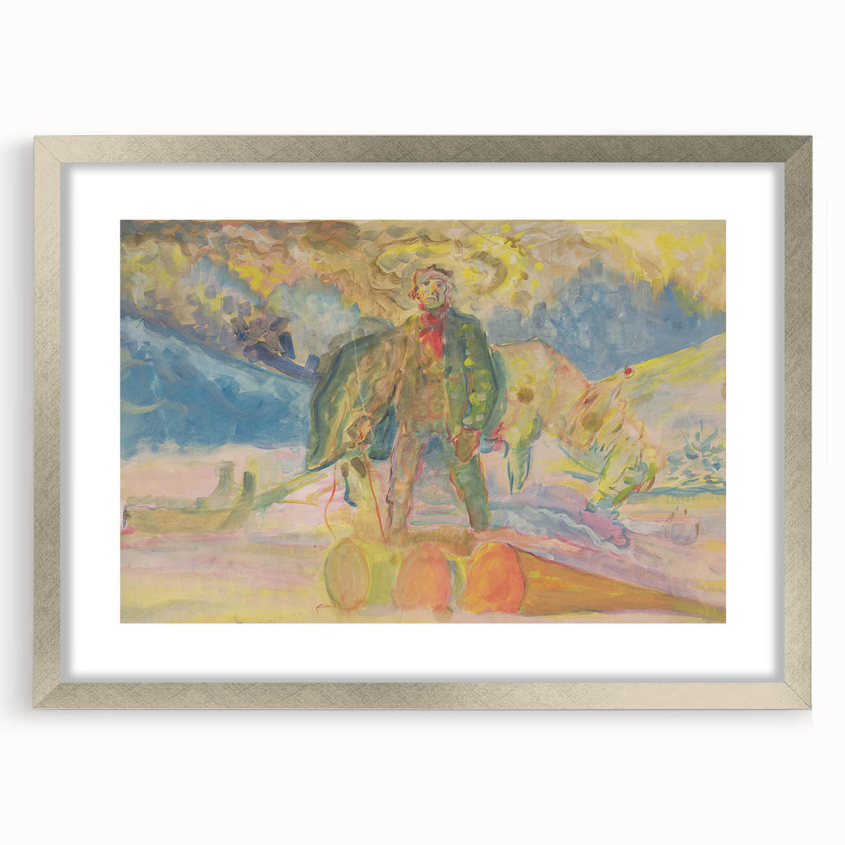 Expressionist Art - Weighing Wood by Weisz-Kubínčan - Vibrant Masterpiece