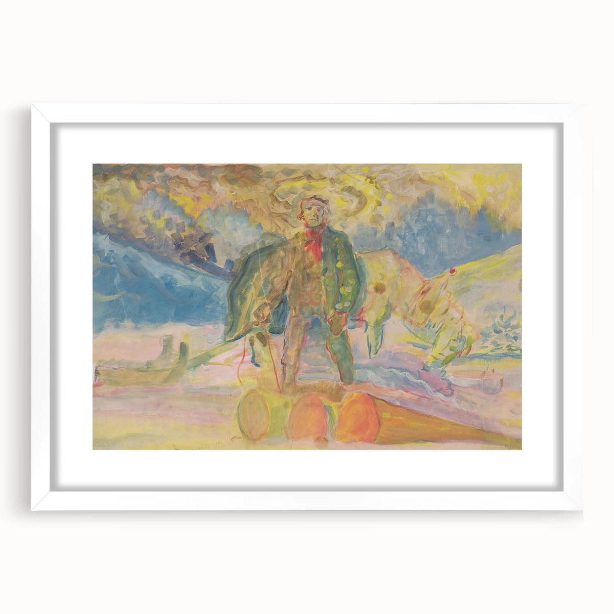 Expressionist Art - Weighing Wood by Weisz-Kubínčan - Vibrant Masterpiece