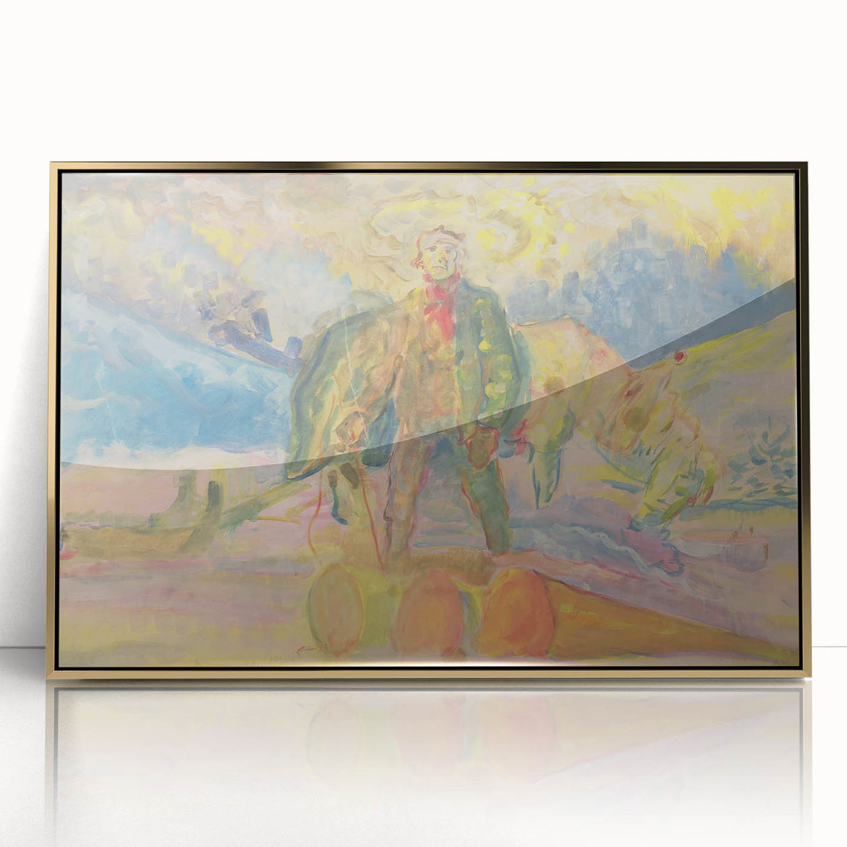 Expressionist Art - Weighing Wood by Weisz-Kubínčan - Vibrant Masterpiece