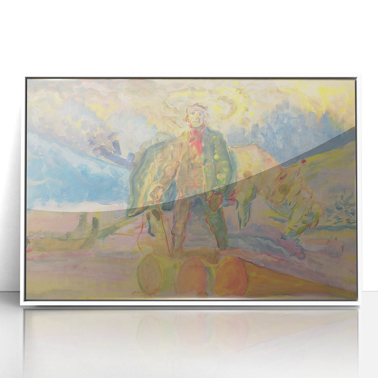 Expressionist Art - Weighing Wood by Weisz-Kubínčan - Vibrant Masterpiece