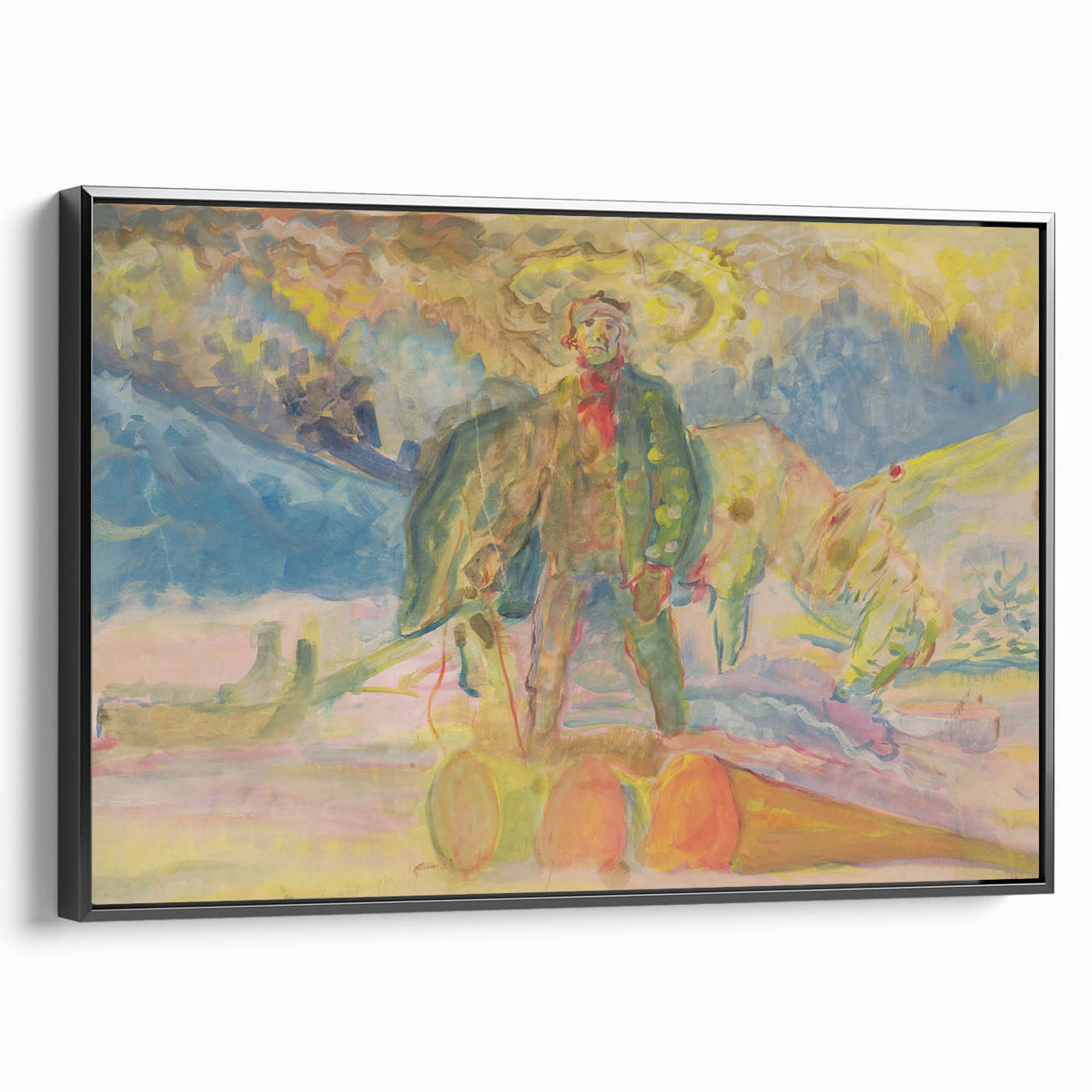 Expressionist Art - Weighing Wood by Weisz-Kubínčan - Vibrant Masterpiece