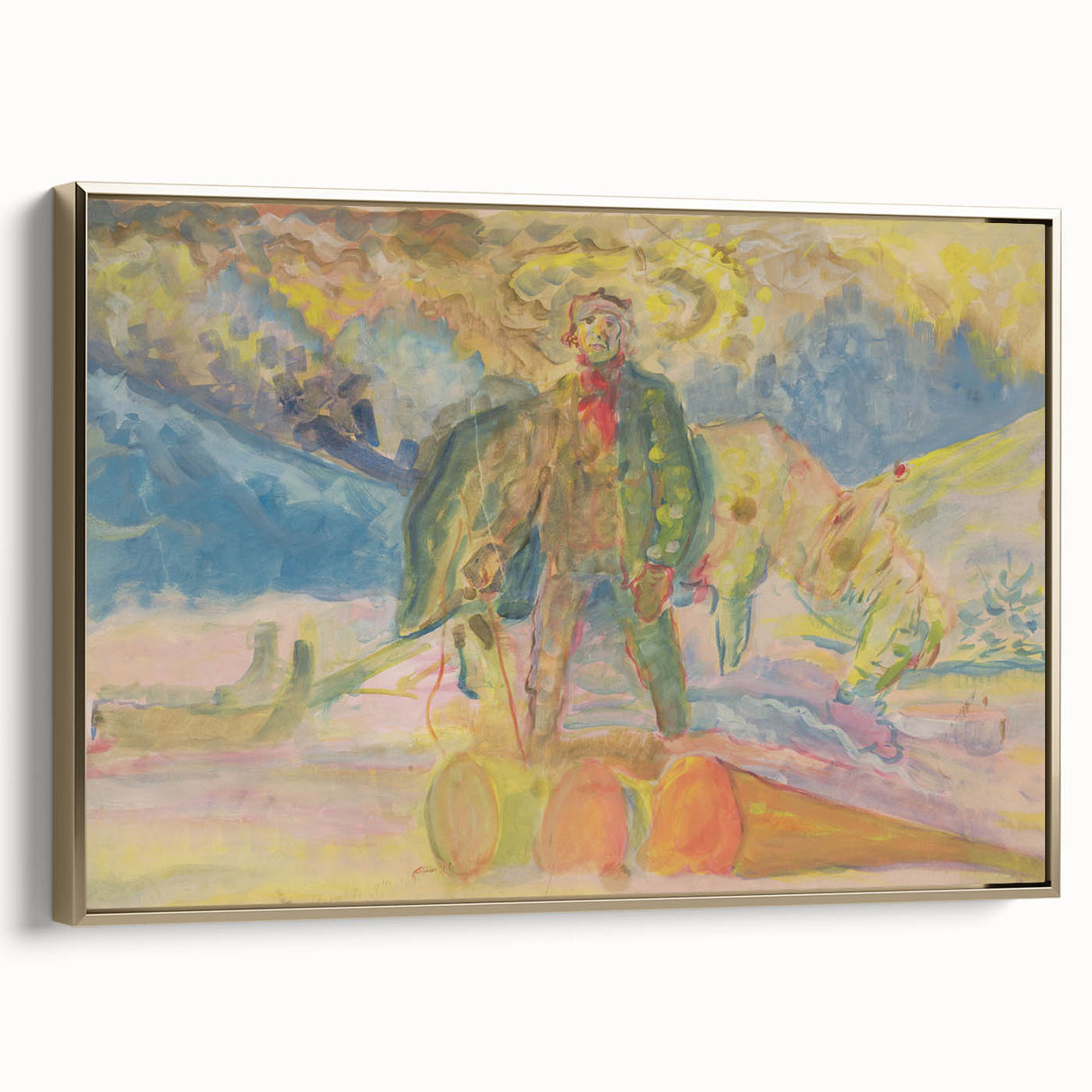 Expressionist Art - Weighing Wood by Weisz-Kubínčan - Vibrant Masterpiece