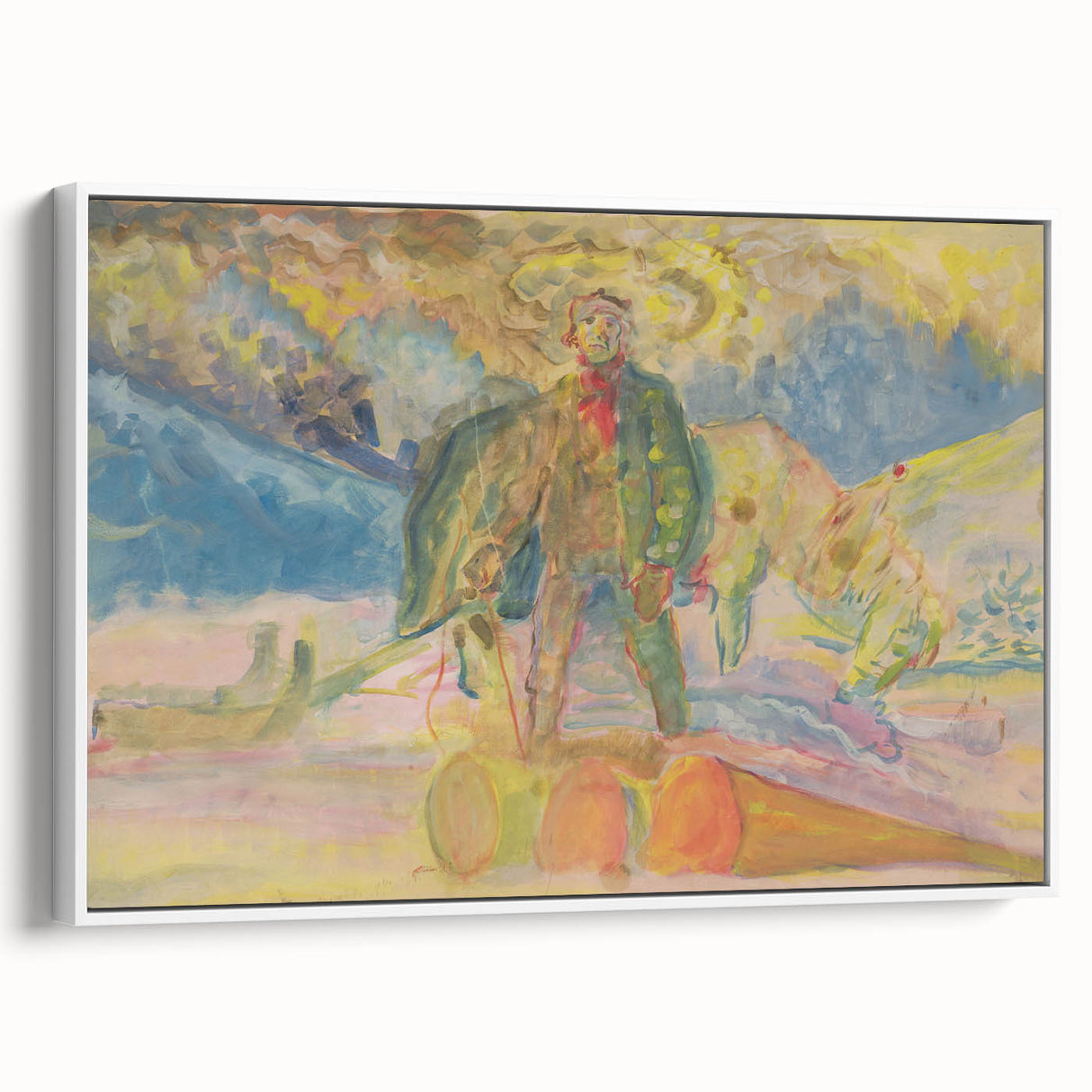 Expressionist Art - Weighing Wood by Weisz-Kubínčan - Vibrant Masterpiece