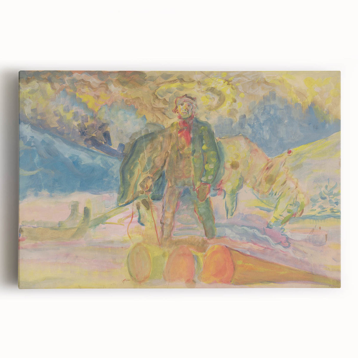 Expressionist Art - Weighing Wood by Weisz-Kubínčan - Vibrant Masterpiece