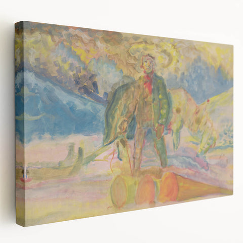 Expressionist Art - Weighing Wood by Weisz-Kubínčan - Vibrant Masterpiece