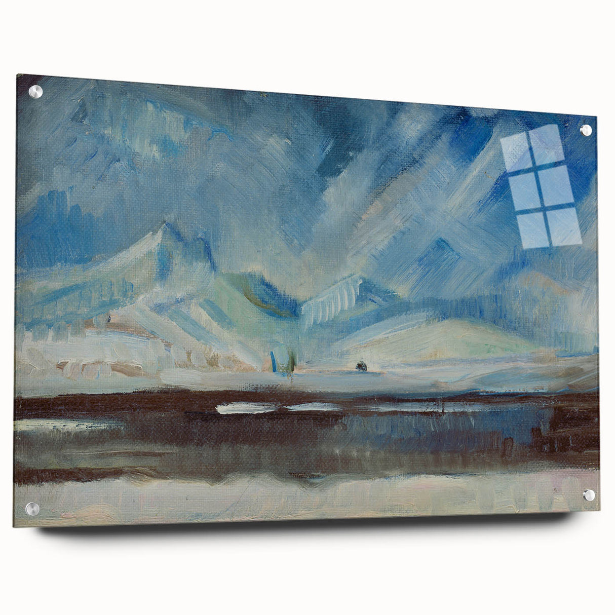 Expressionist Winter Landscape – Serene Snowy Wall Art
