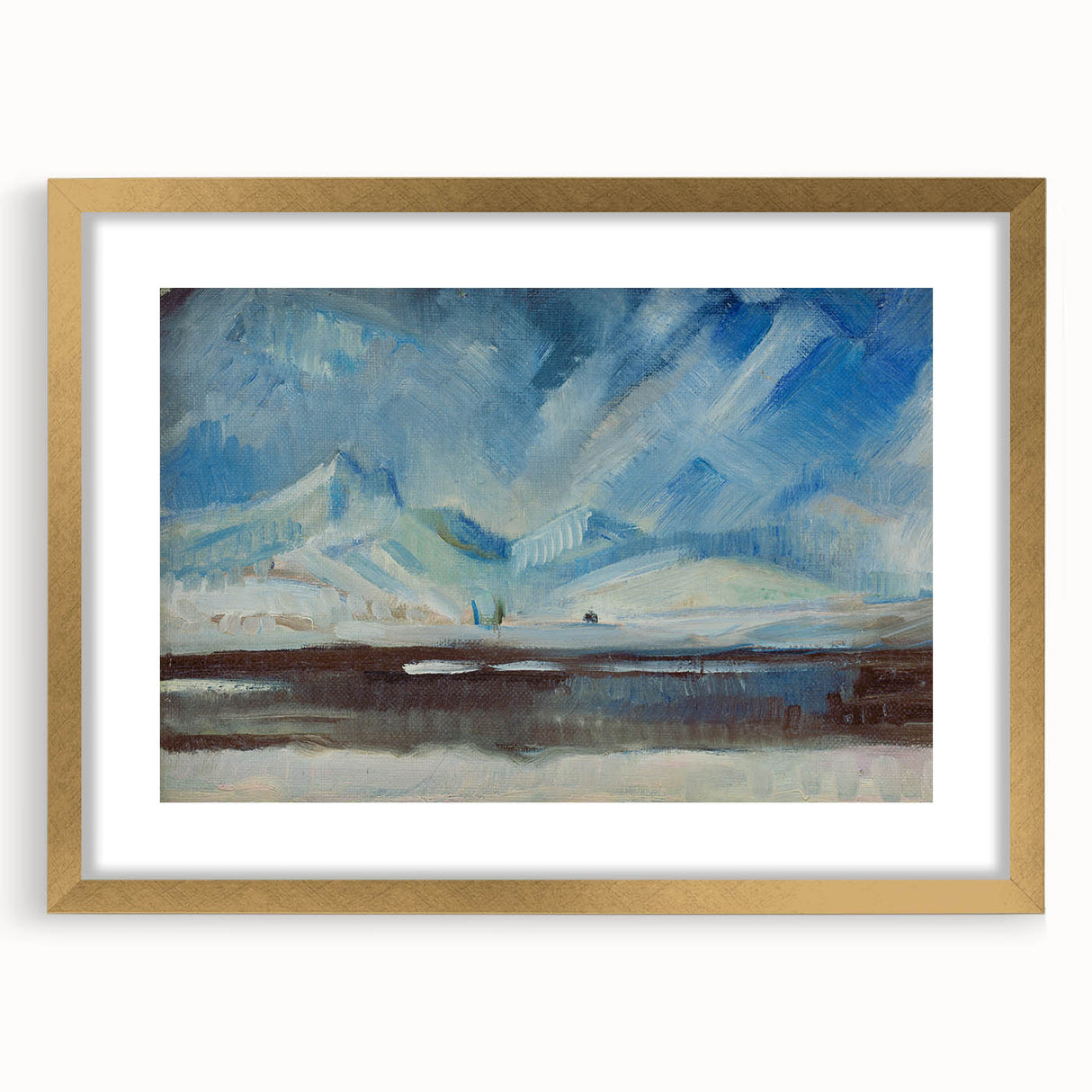 Expressionist Winter Landscape – Serene Snowy Wall Art