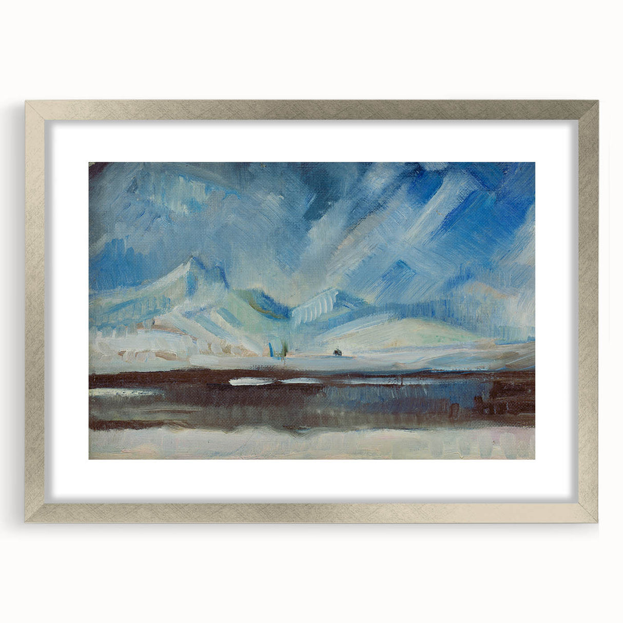 Expressionist Winter Landscape – Serene Snowy Wall Art