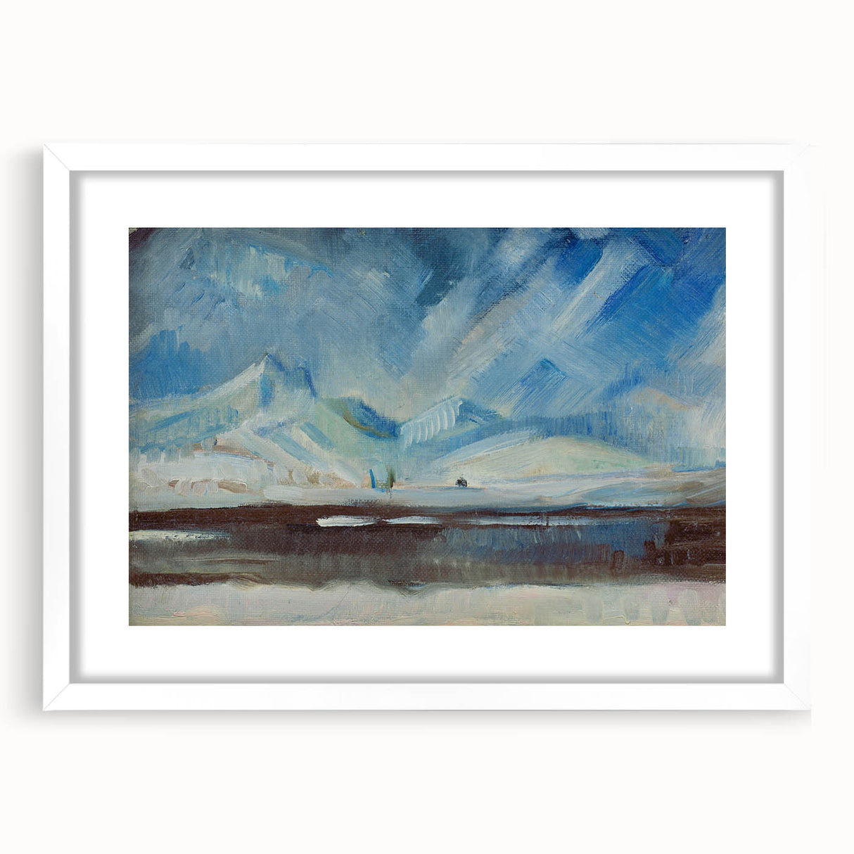 Expressionist Winter Landscape – Serene Snowy Wall Art