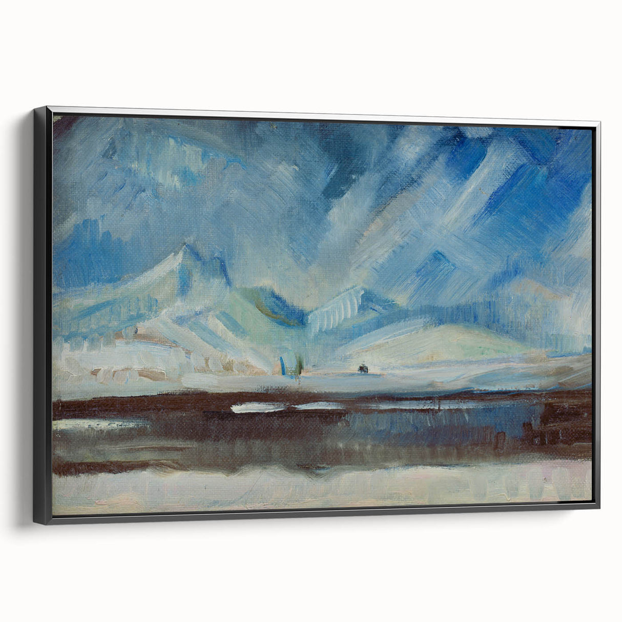 Expressionist Winter Landscape – Serene Snowy Wall Art